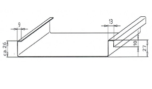 FeZn G-falc (šorna) 27 SIVA RAL 9006 0.5mm 550mm